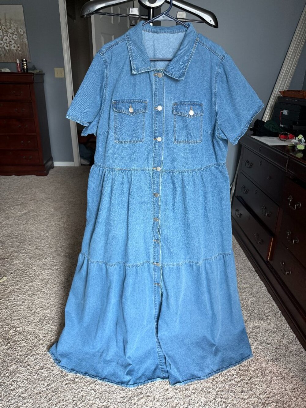 SHEIN Curve Denim Shirt Dress – Fits Like 2X